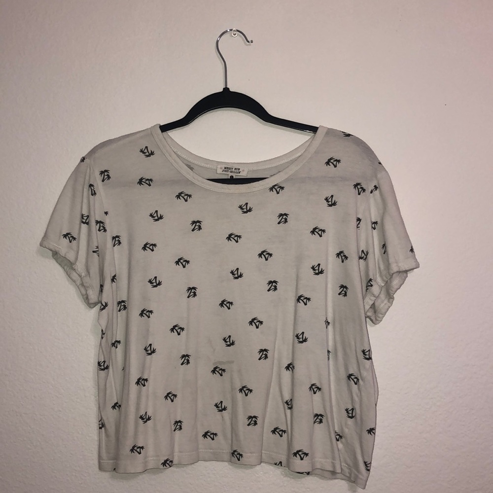 White shirt with mini palm trees